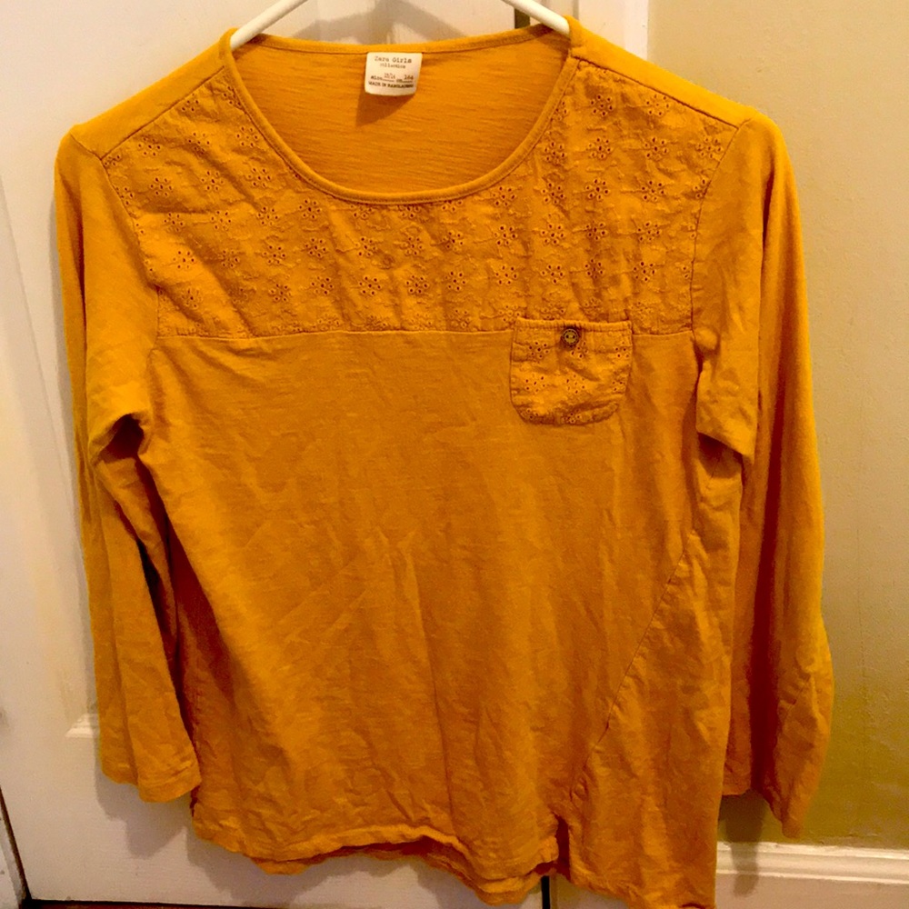 Vibrant Zara Mustard Colored Long Sleeve Shirt